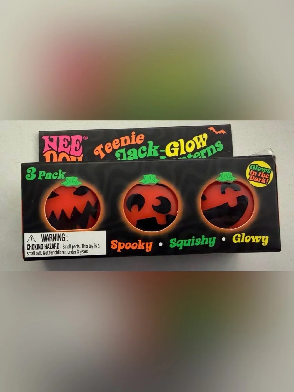 Teenie Jack-Glow Pumpkin Squishy 3-Pack